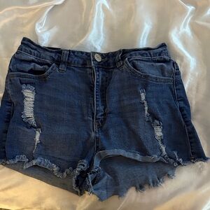 Almost Famous Blue Distressed Jean Shorts